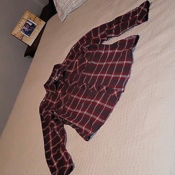 Deluth Trading Plaid Quality Red Gray White Womens Size Large Flannel - Picture 2 of 7